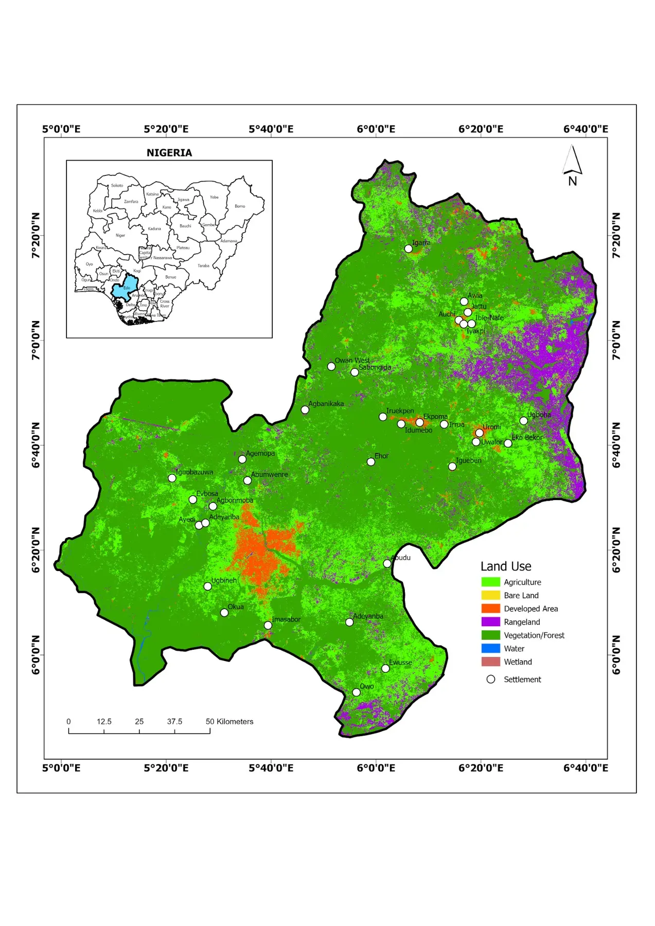 Land-use and environmental mapping output