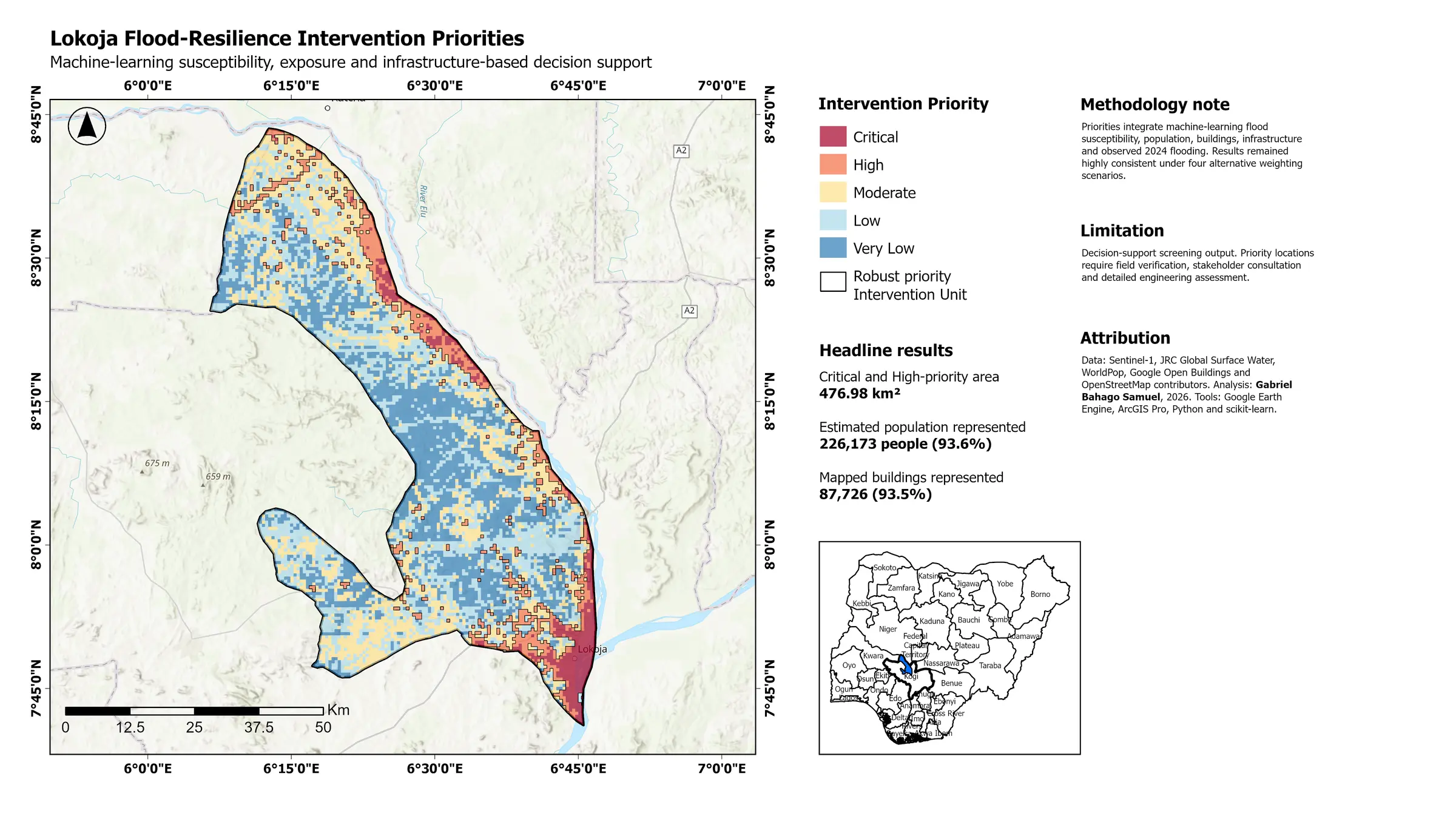 Lokoja flood-resilience intervention priority map