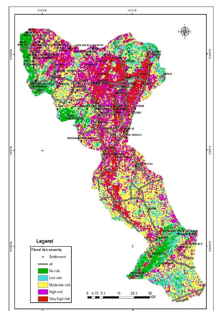 Flood-risk map for Langtang area