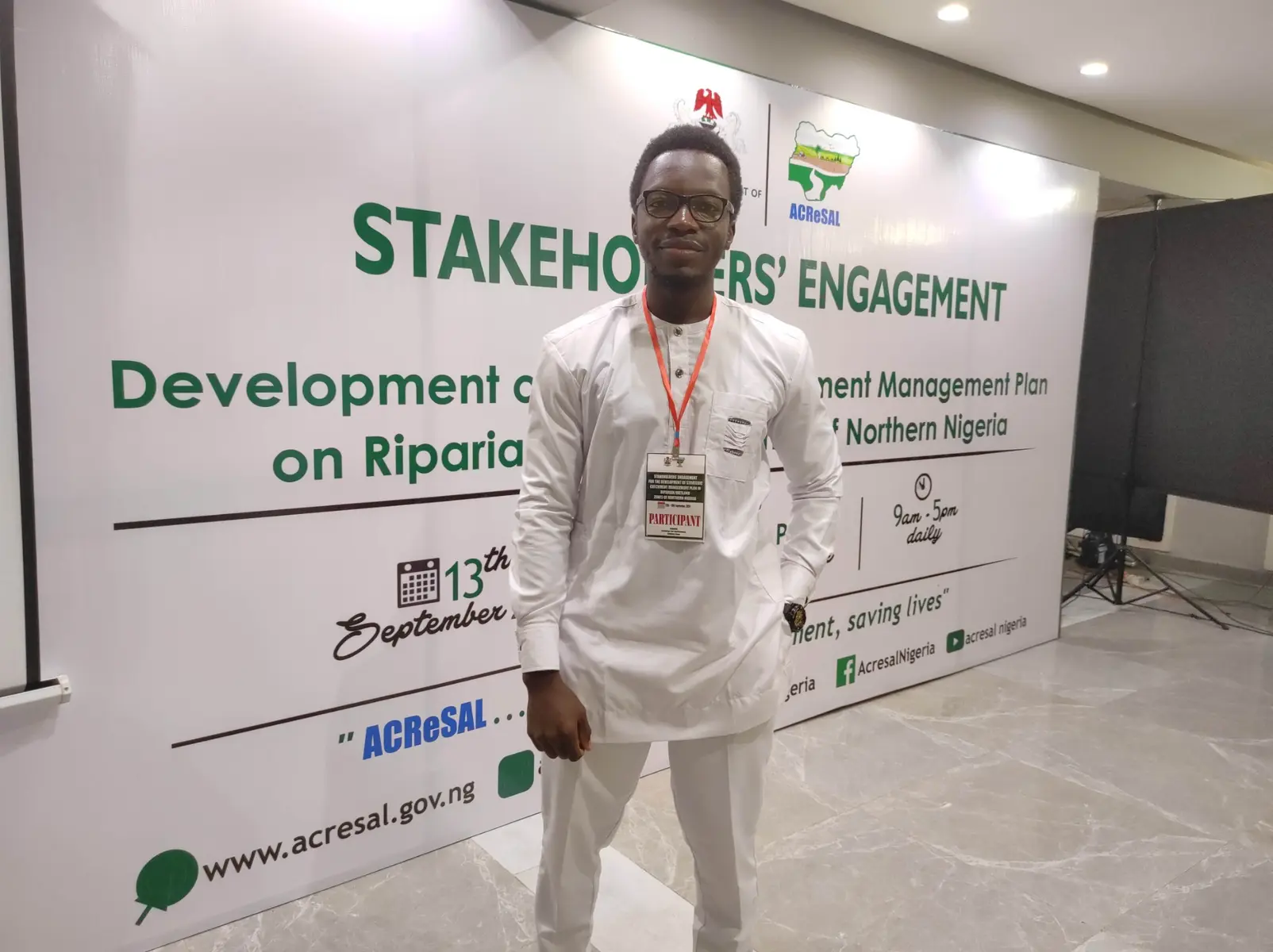 Samuel Bahago Gabriel at an ACReSAL stakeholder engagement